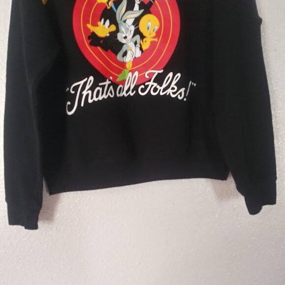 Looney Tunes women's size M Black "That's all Folks!" logo sweater - Picture 3 of 11